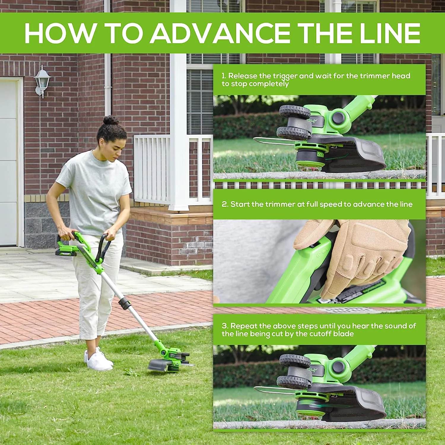 24V 12" Cordless Battery String Trimmer and 320 CFM Blower Combo Kit w/ 2.0Ah Battery & Charger