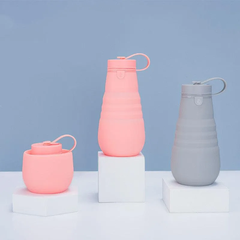 500ml Portable Retractable Silicone Cups Foldable Collapsible Water Bottle Outdoor Travel Drinking Cup For Camping Drinkware Kitchen Gadgets In Summer