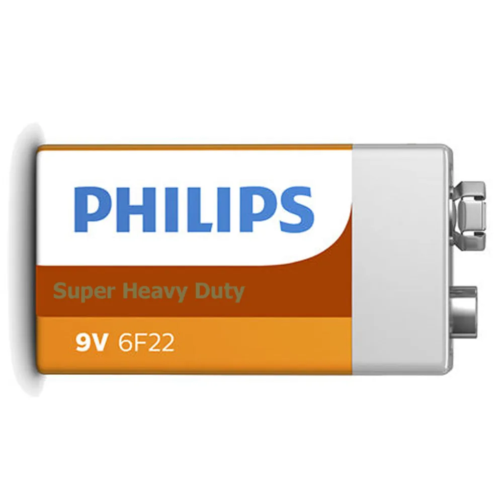 6 Pc Batteries Philips 9V 9 Volt Super Heavy Duty Battery 6F22 Made Usa Exp 2022