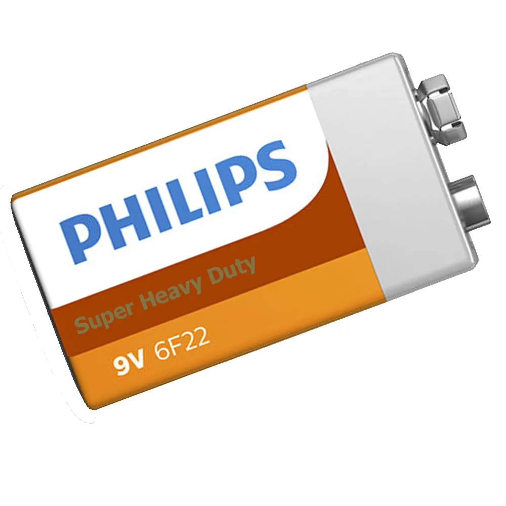 6 Pc Batteries Philips 9V 9 Volt Super Heavy Duty Battery 6F22 Made Usa Exp 2022