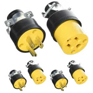 6 Pc Female Male 3 Prong Replacement Electrical Plug Heavy Duty Extension Cord