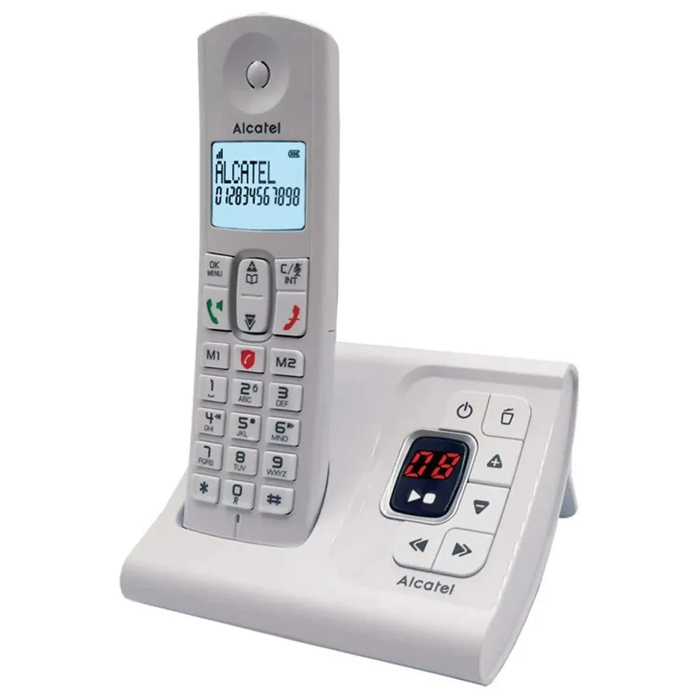 Alcatel F685 Voice-Smart Cordless Telephone With Answering Machine - White