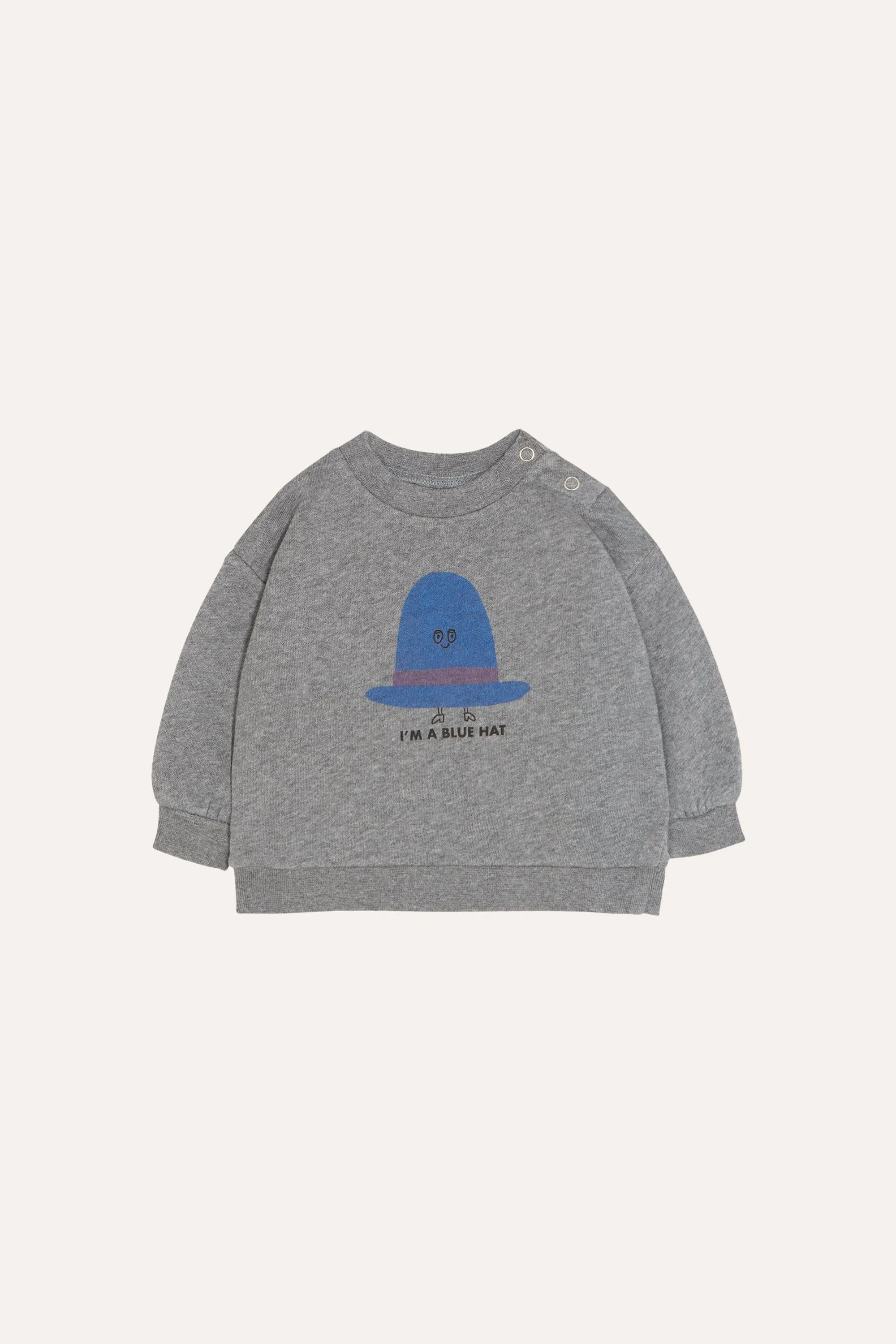 Blue Hat Sweatshirt in Grey