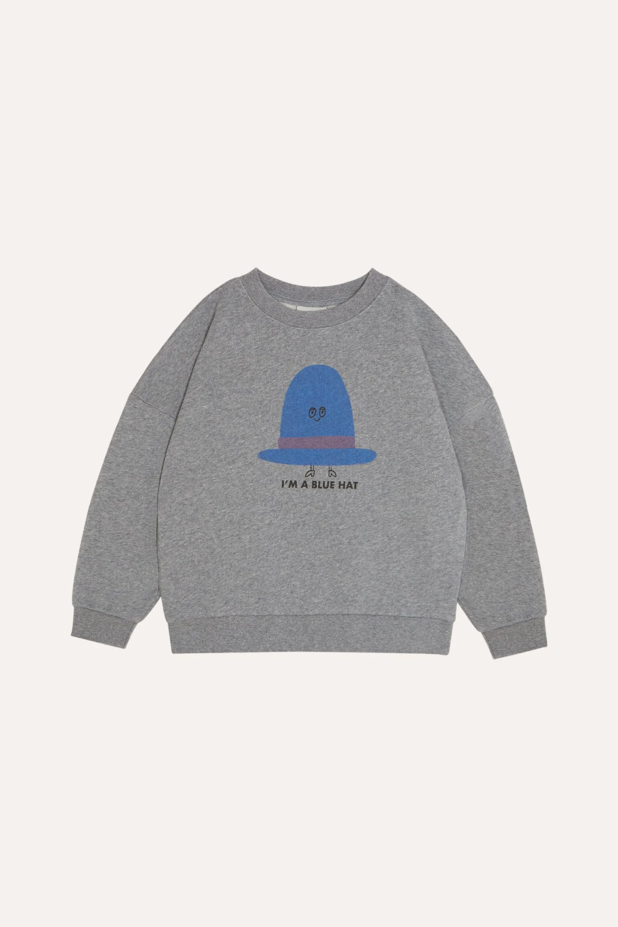 Blue Hat Sweatshirt in Grey