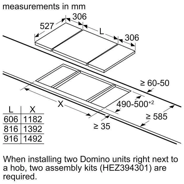 Bosch PIB375FB1E Domino Hobs 30Cm Induction Ceramic Hob 2 Zones