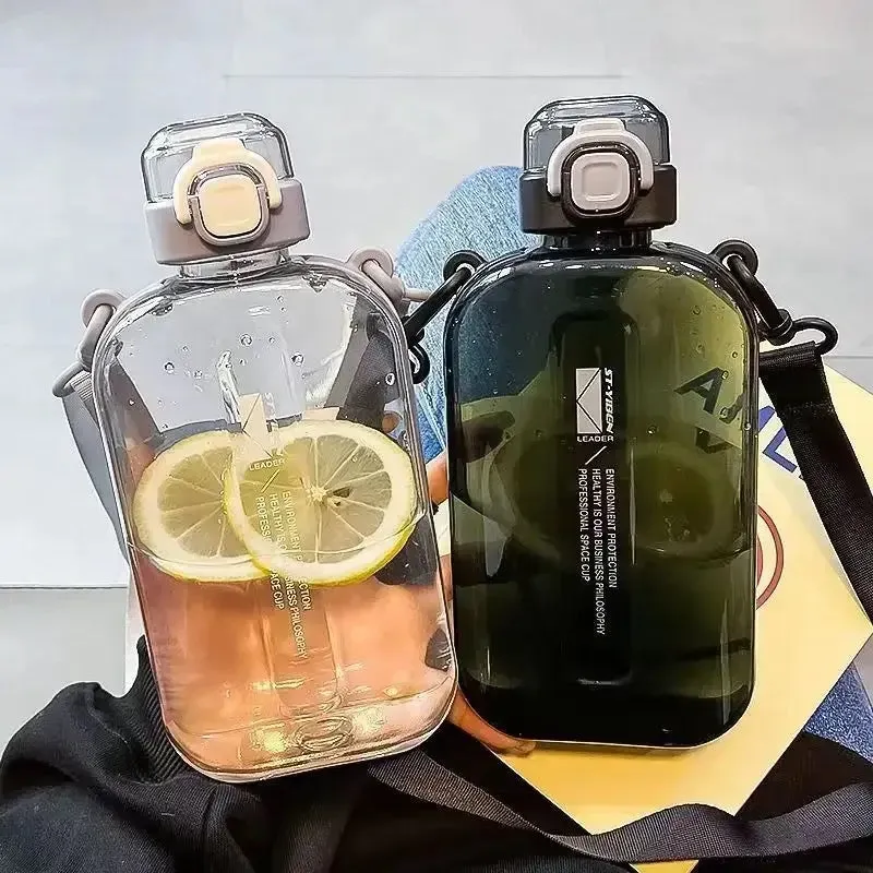 Flat Square Transparent water Bottle