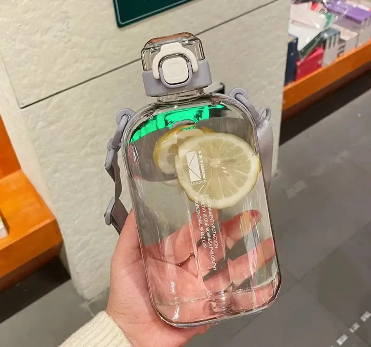 Flat Square Transparent water Bottle