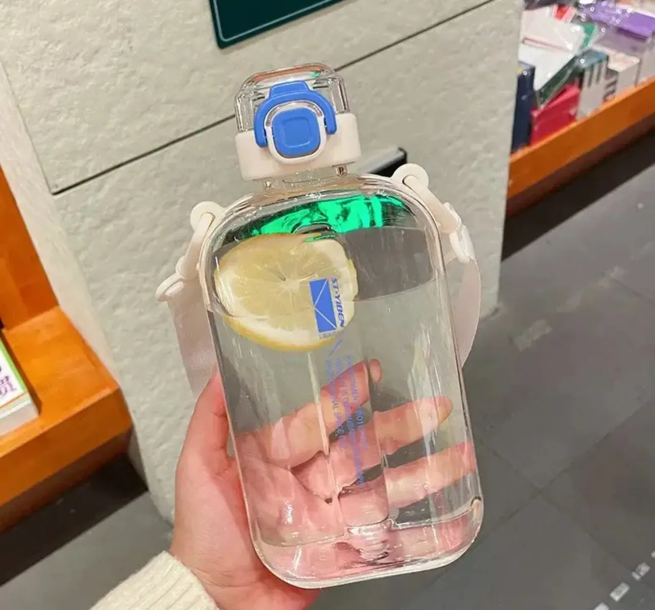 Flat Square Transparent water Bottle