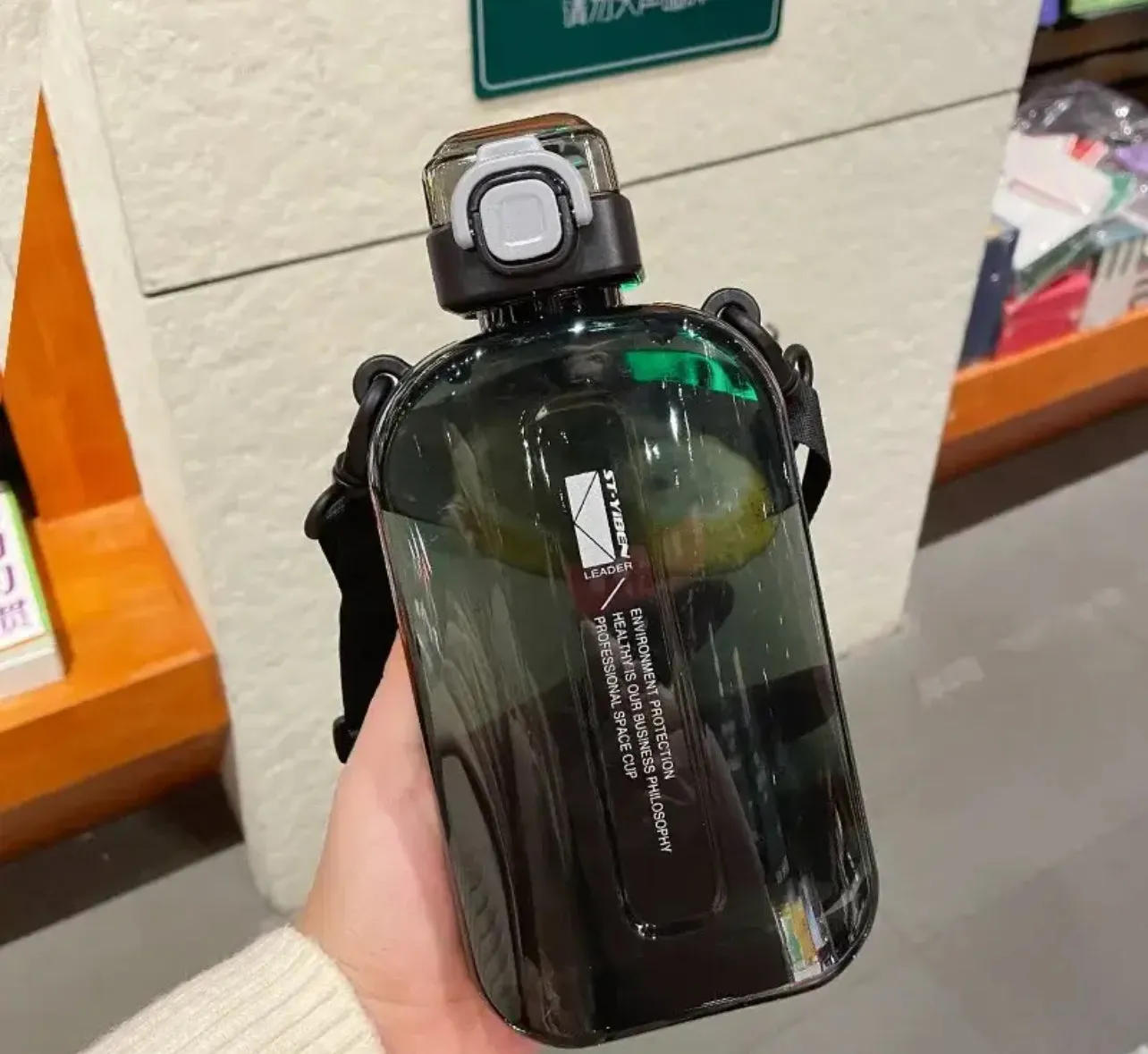 Flat Square Transparent water Bottle