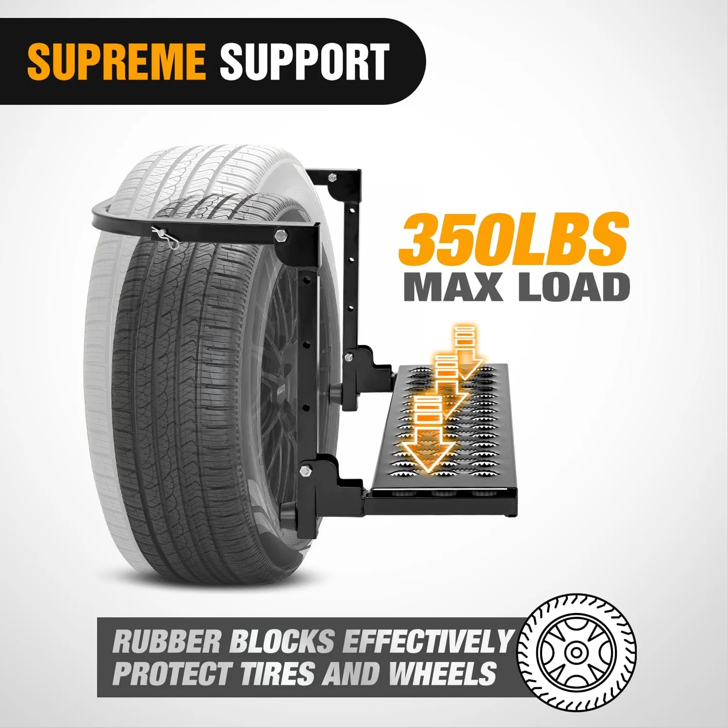 Folding Heavy Duty Tire Step To Fit tires from 10Inch to 14Inch Tire Width