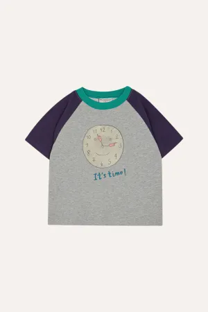It's Time Color Block T-Shirt in Grey