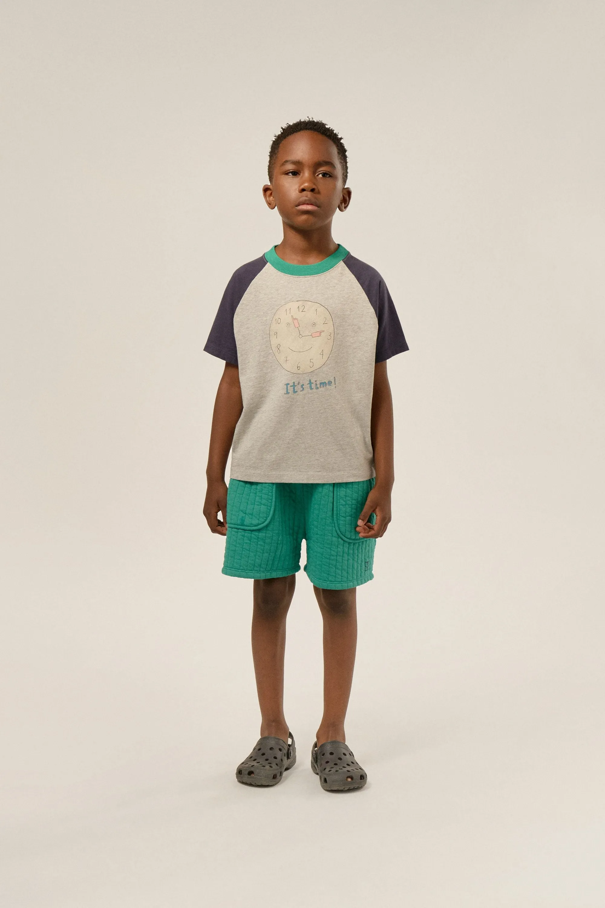 It's Time Color Block T-Shirt in Grey