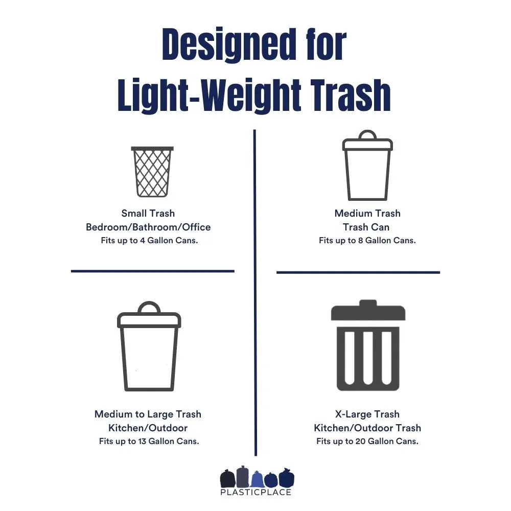 Plasticplace 20-30 Gallon High Density Trash Bags - Clear, case of 500 bags